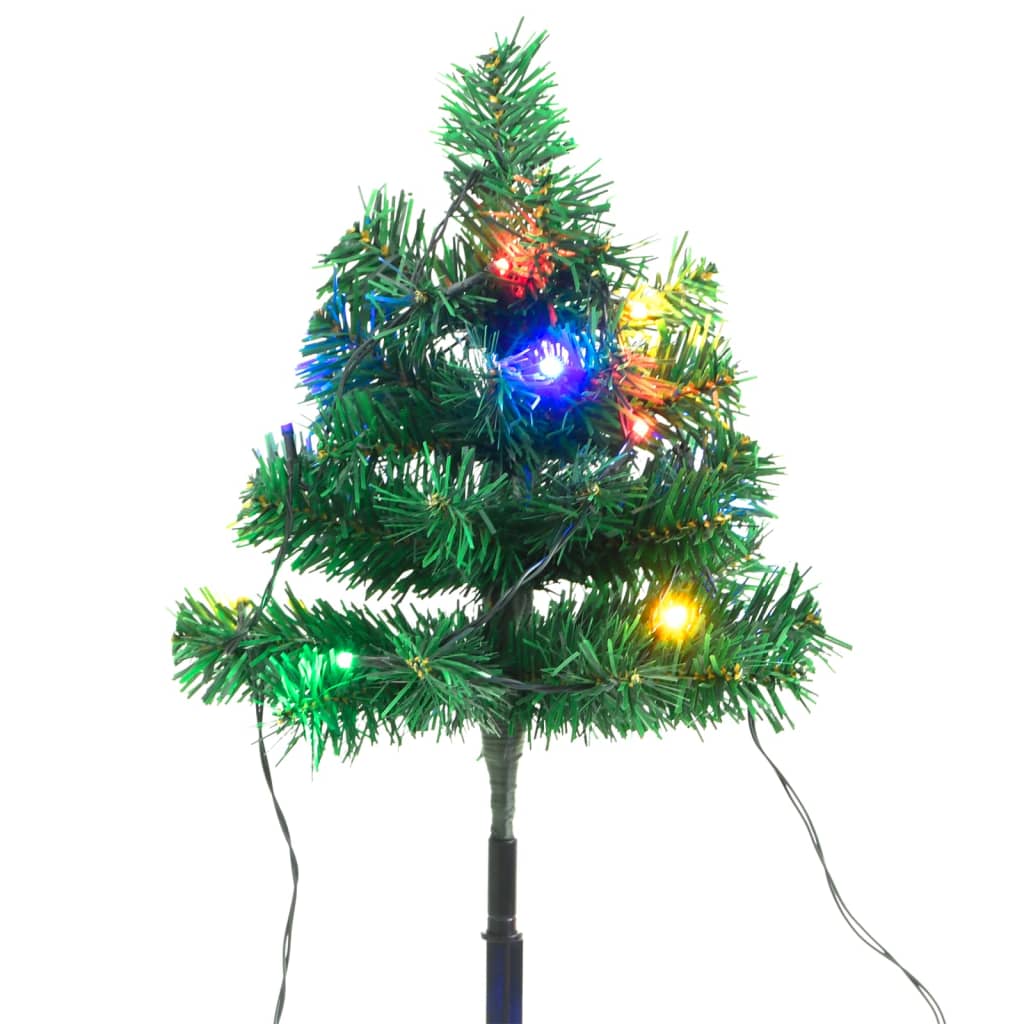 Tuinpadkerstbomen 6 st met meerkleurige LED's 45 cm PVC - AllerleiShop