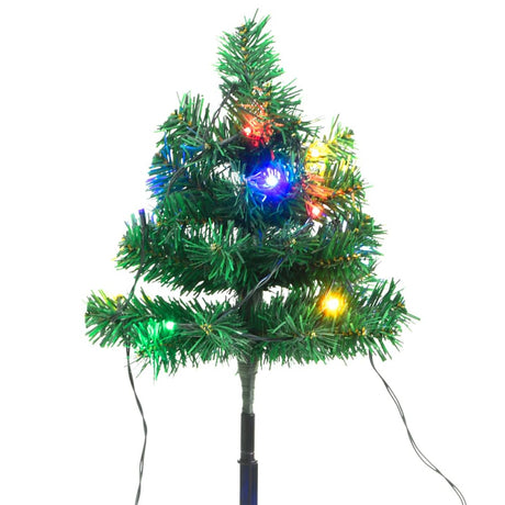 Tuinpadkerstbomen 6 st met meerkleurige LED's 45 cm PVC - AllerleiShop