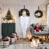 Kunstkerstboom met standaard omgekeerd 150 cm wit - AllerleiShop