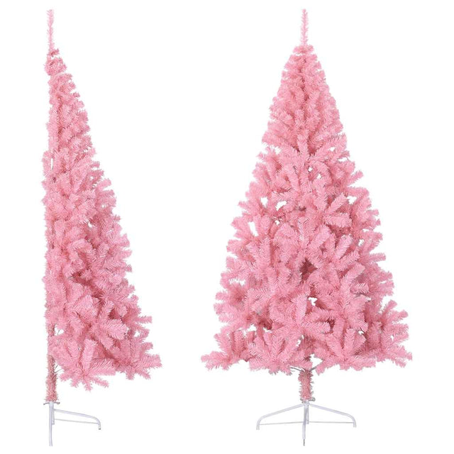 Kunstkerstboom met standaard half 180 cm PVC roze - AllerleiShop