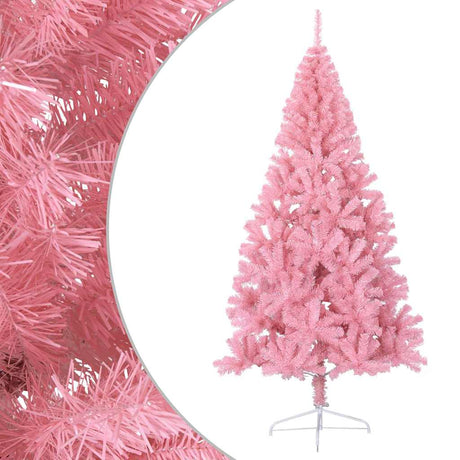 Kunstkerstboom met standaard half 180 cm PVC roze - AllerleiShop