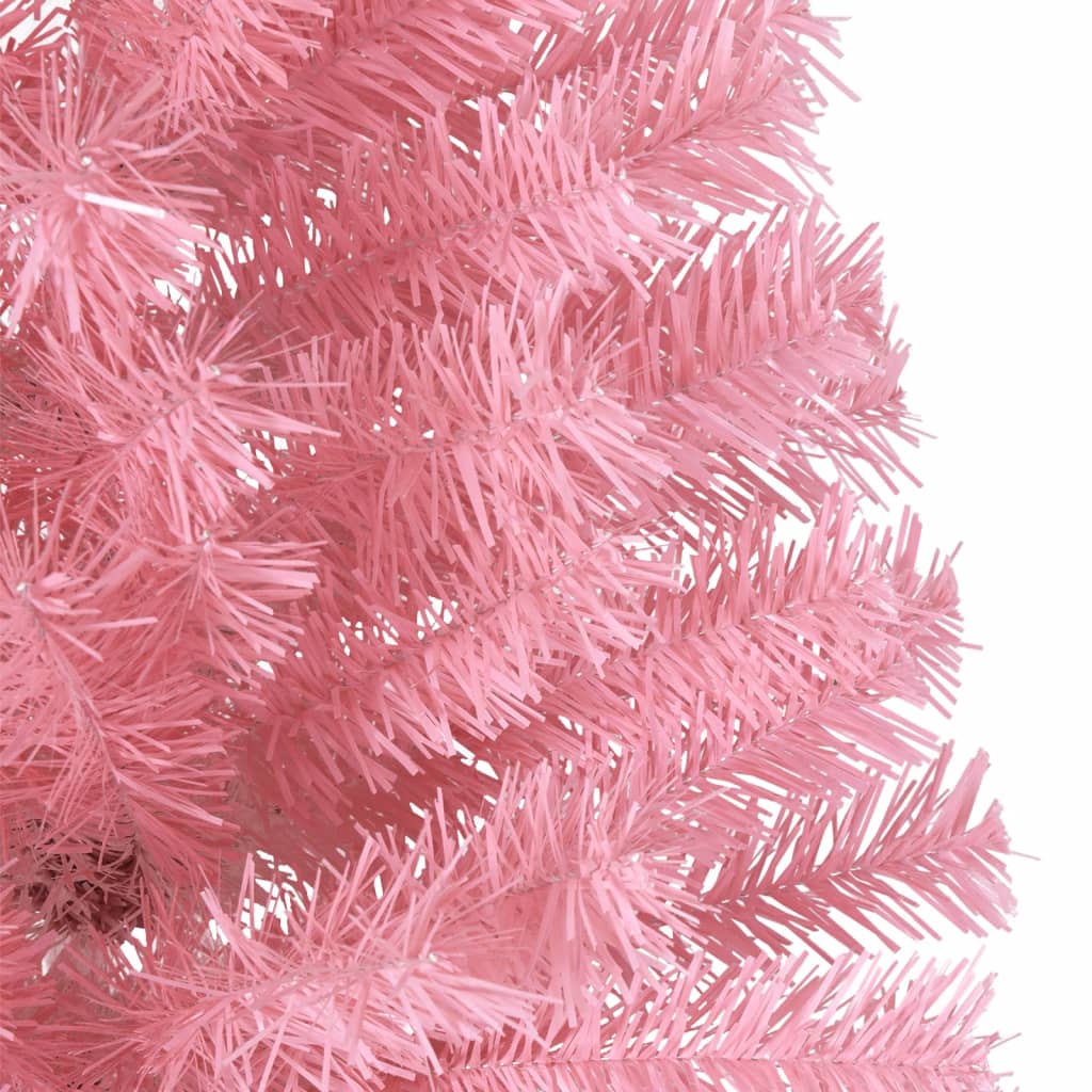 Kunstkerstboom met standaard half 180 cm PVC roze - AllerleiShop