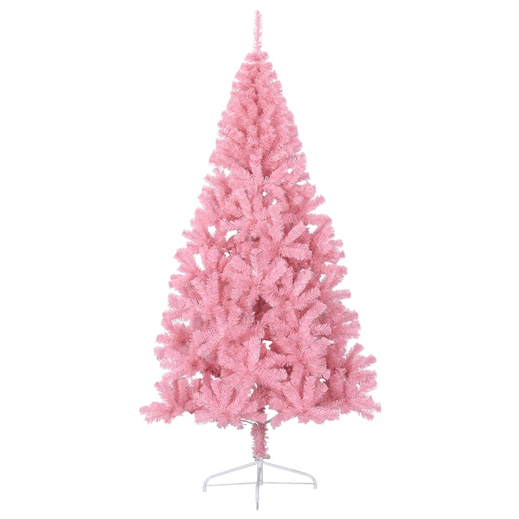 Kunstkerstboom met standaard half 210 cm PVC roze - AllerleiShop