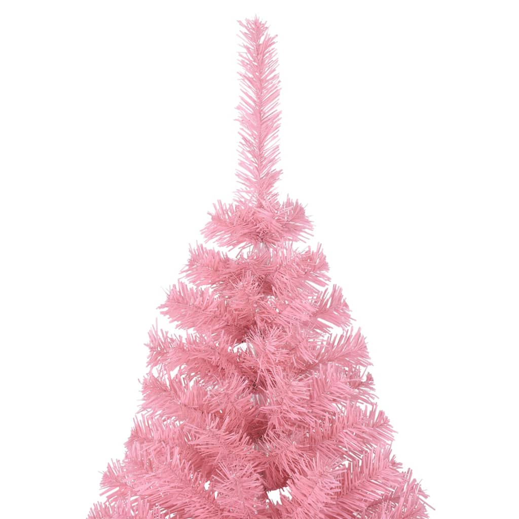 Kunstkerstboom met standaard half 210 cm PVC roze - AllerleiShop