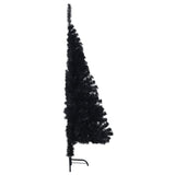 Kunstkerstboom met standaard half 150 cm PVC zwart - AllerleiShop