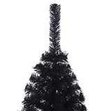 Kunstkerstboom met standaard half 150 cm PVC zwart - AllerleiShop