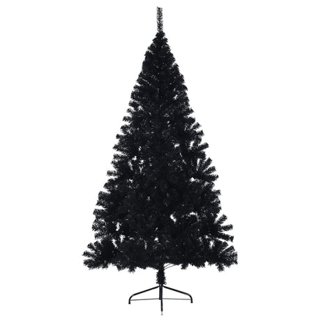 Kunstkerstboom met standaard half 180 cm PVC zwart - AllerleiShop