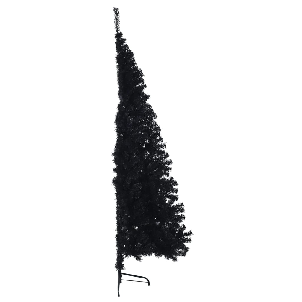 Kunstkerstboom met standaard half 180 cm PVC zwart - AllerleiShop