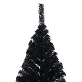 Kunstkerstboom met standaard half 210 cm PVC zwart - AllerleiShop