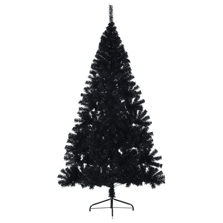 Kunstkerstboom met standaard half 240 cm PVC zwart - AllerleiShop