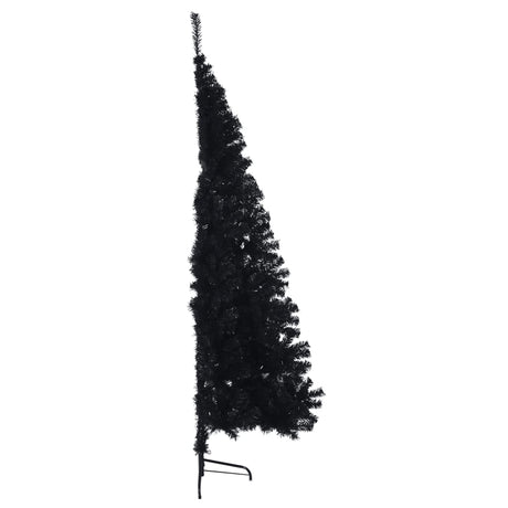 Kunstkerstboom met standaard half 240 cm PVC zwart - AllerleiShop