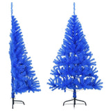 Kunstkerstboom met standaard half 120 cm PVC blauw - AllerleiShop