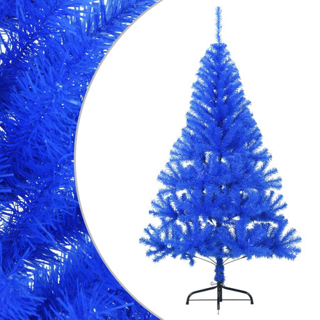 Kunstkerstboom met standaard half 120 cm PVC blauw - AllerleiShop