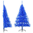 Kunstkerstboom met standaard half 150 cm PVC blauw - AllerleiShop