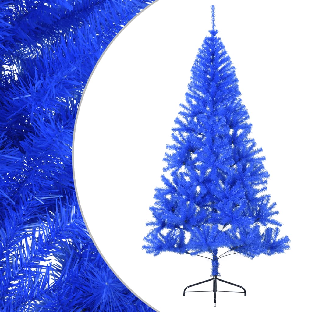 Kunstkerstboom met standaard half 210 cm PVC blauw - AllerleiShop