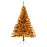 Kunstkerstboom half met standaard 180 cm PET goudkleurig - AllerleiShop