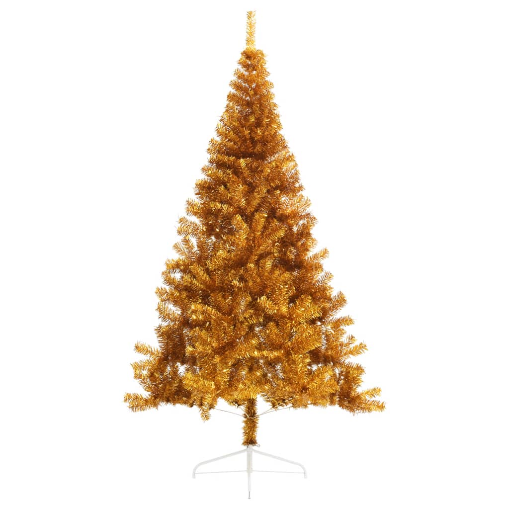 Kunstkerstboom half met standaard 240 cm PET goudkleurig - AllerleiShop