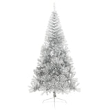 Kunstkerstboom half met standaard 210 cm PET zilverkleurig - AllerleiShop