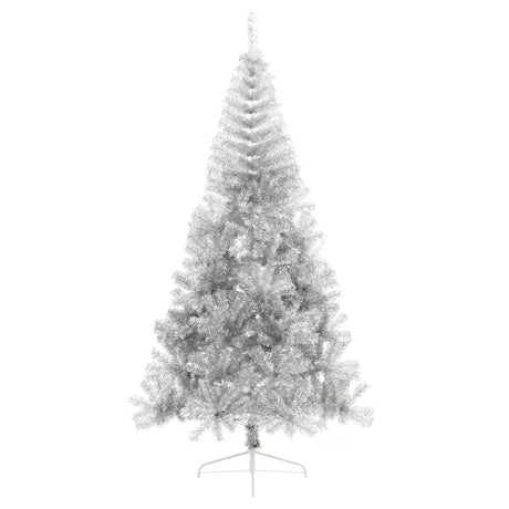 Kunstkerstboom half met standaard 240 cm PET zilverkleurig - AllerleiShop