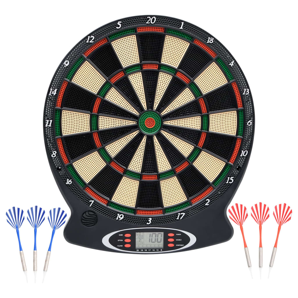 Dartbord elektrisch met darts polypropeen zwart - AllerleiShop