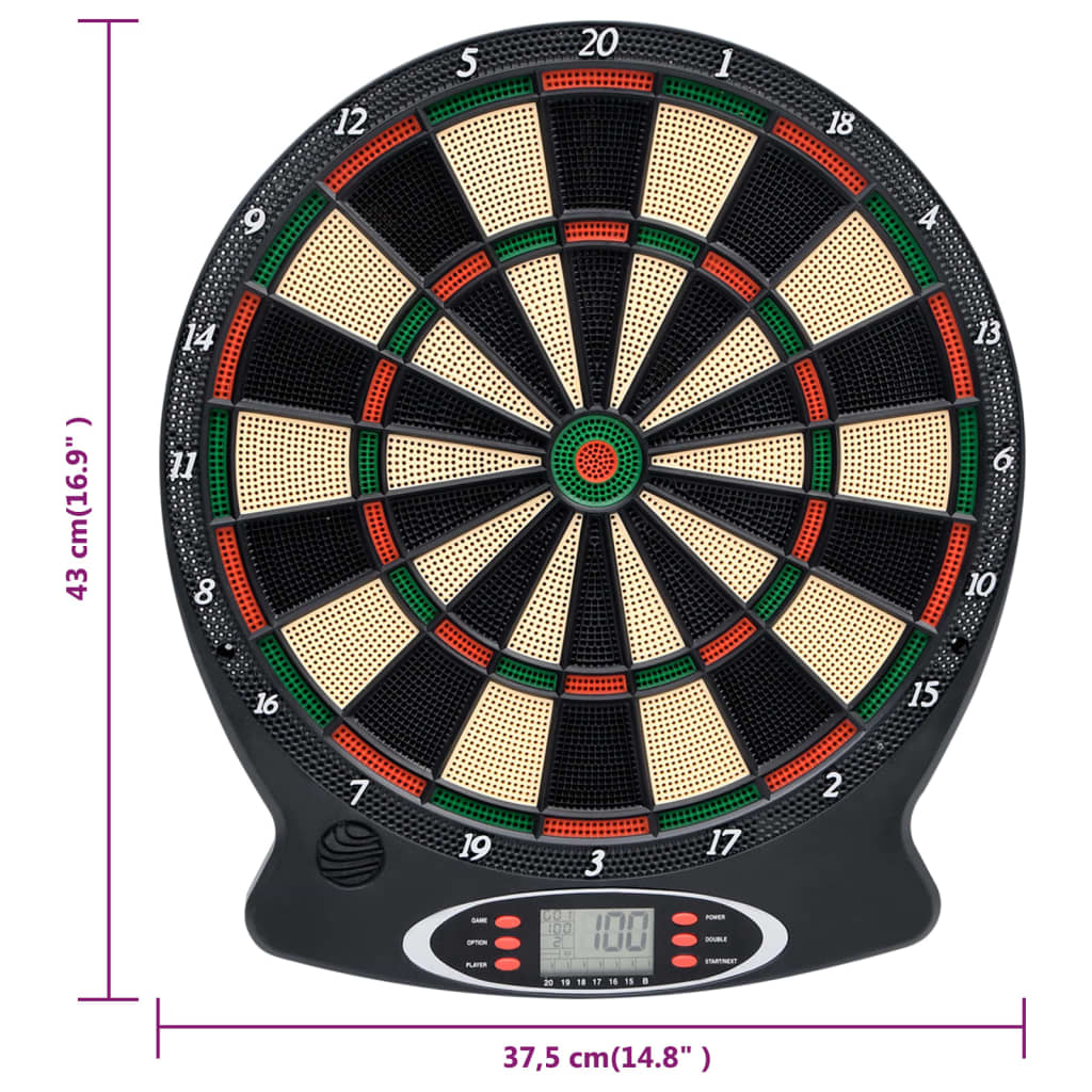 Dartbord elektrisch met darts polypropeen zwart - AllerleiShop