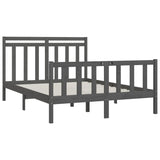Bedframe massief grenenhout grijs 150x200 cm