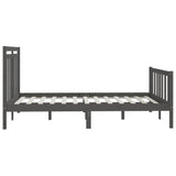Bedframe massief grenenhout grijs 150x200 cm