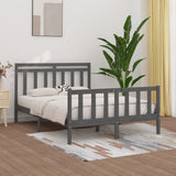 Bedframe massief grenenhout grijs 150x200 cm