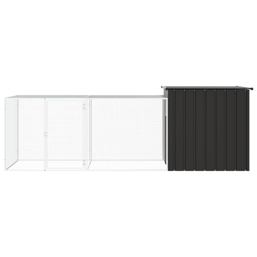 Kippenhok 300x91x100 cm gegalvaniseerd staal antracietkleurig - AllerleiShop