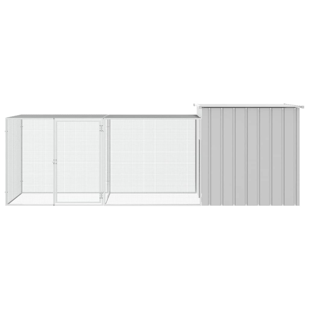 Kippenhok 300x91x100 cm gegalvaniseerd staal grijs - AllerleiShop