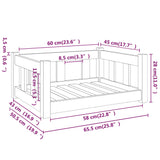 Hondenmand 65,5x50,5x28 cm massief grenenhout zwart - AllerleiShop