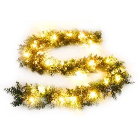 Kerstslinger met LED-lampjes 2,7 m PVC groen - AllerleiShop