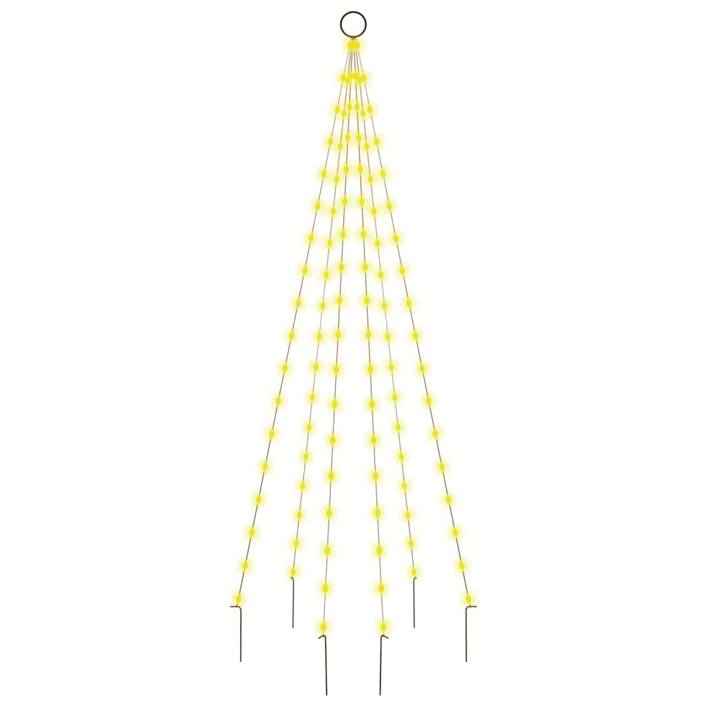 Vlaggenmast kerstboom 108 LED's warmwit 180 cm - AllerleiShop