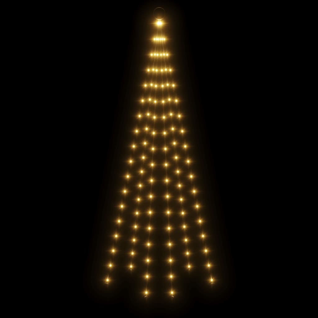 Vlaggenmast kerstboom 108 LED's warmwit 180 cm - AllerleiShop