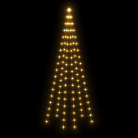 Vlaggenmast kerstboom 108 LED's warmwit 180 cm - AllerleiShop