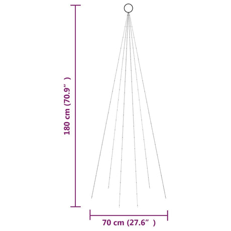 Vlaggenmast kerstboom 108 LED's warmwit 180 cm - AllerleiShop