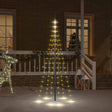 Vlaggenmast kerstboom 108 LED's warmwit 180 cm - AllerleiShop