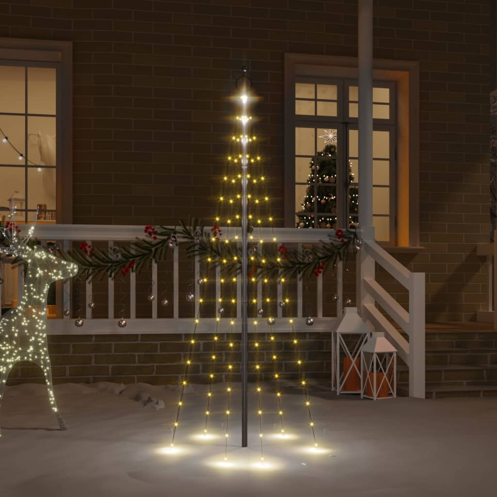 Vlaggenmast kerstboom 108 LED's warmwit 180 cm - AllerleiShop