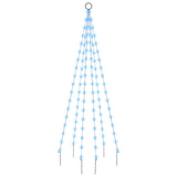 Vlaggenmast kerstboom 108 LED's blauw 180 cm - AllerleiShop