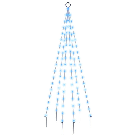 Vlaggenmast kerstboom 108 LED's blauw 180 cm - AllerleiShop