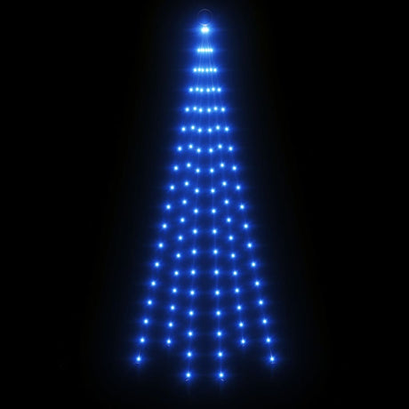 Vlaggenmast kerstboom 108 LED's blauw 180 cm - AllerleiShop