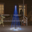 Vlaggenmast kerstboom 108 LED's blauw 180 cm - AllerleiShop