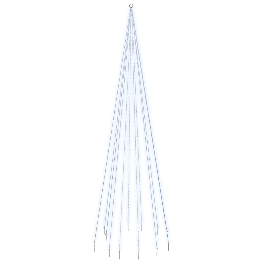 Vlaggenmast kerstboom 732 LED's koudwit 500 cm - AllerleiShop