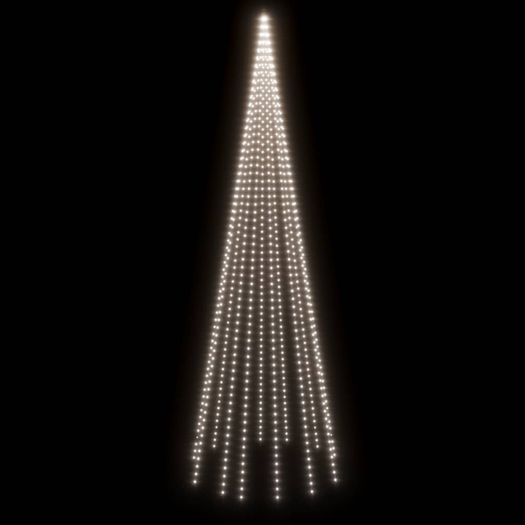 Vlaggenmast kerstboom 732 LED's koudwit 500 cm - AllerleiShop