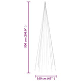 Vlaggenmast kerstboom 732 LED's koudwit 500 cm - AllerleiShop