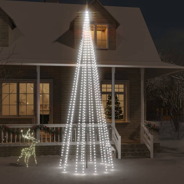 Vlaggenmast kerstboom 732 LED's koudwit 500 cm - AllerleiShop