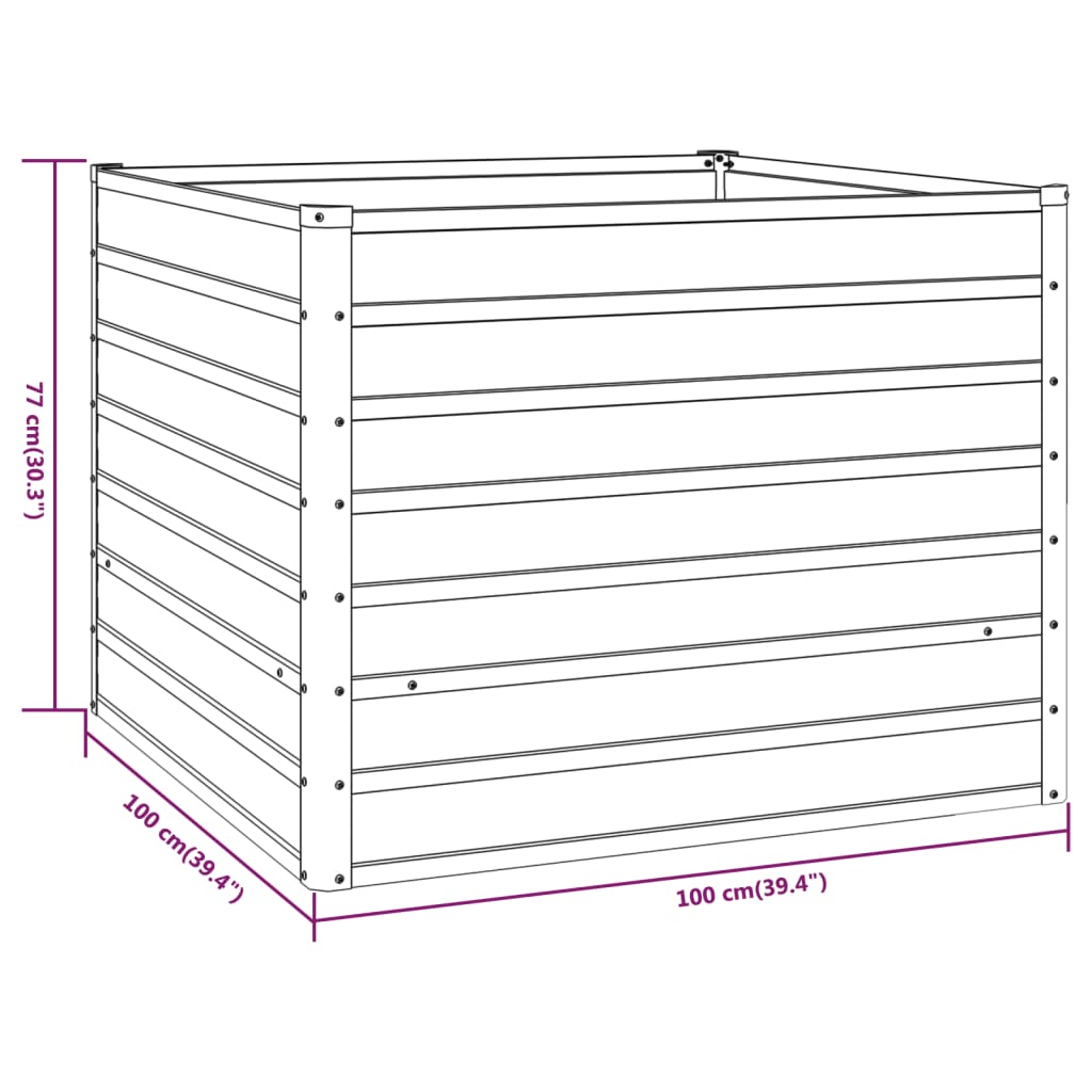 Plantenbak verhoogd 100x100x77 cm cortenstaal roestig