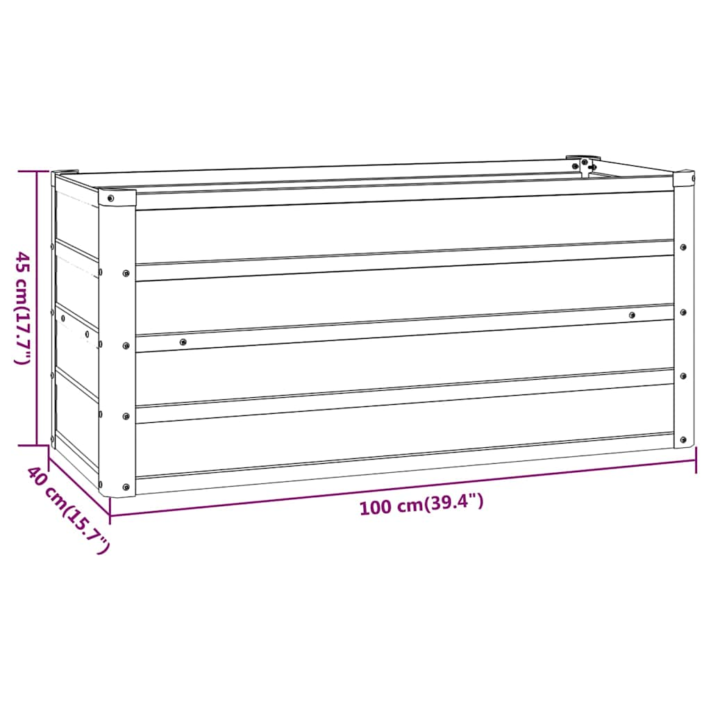 Plantenbak verhoogd 100x40x45 cm cortenstaal roestig