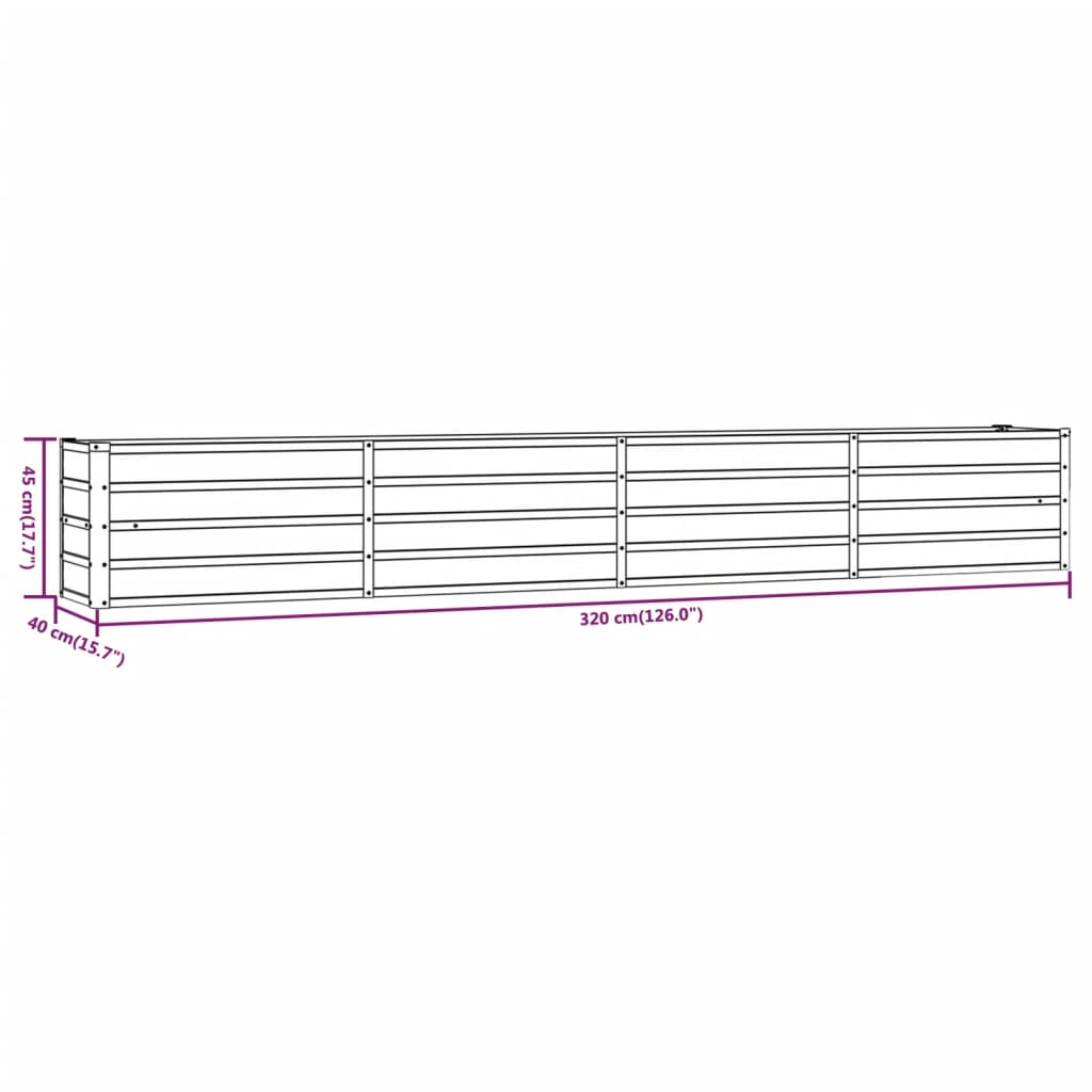 Plantenbak verhoogd 320x40x45 cm cortenstaal roestig