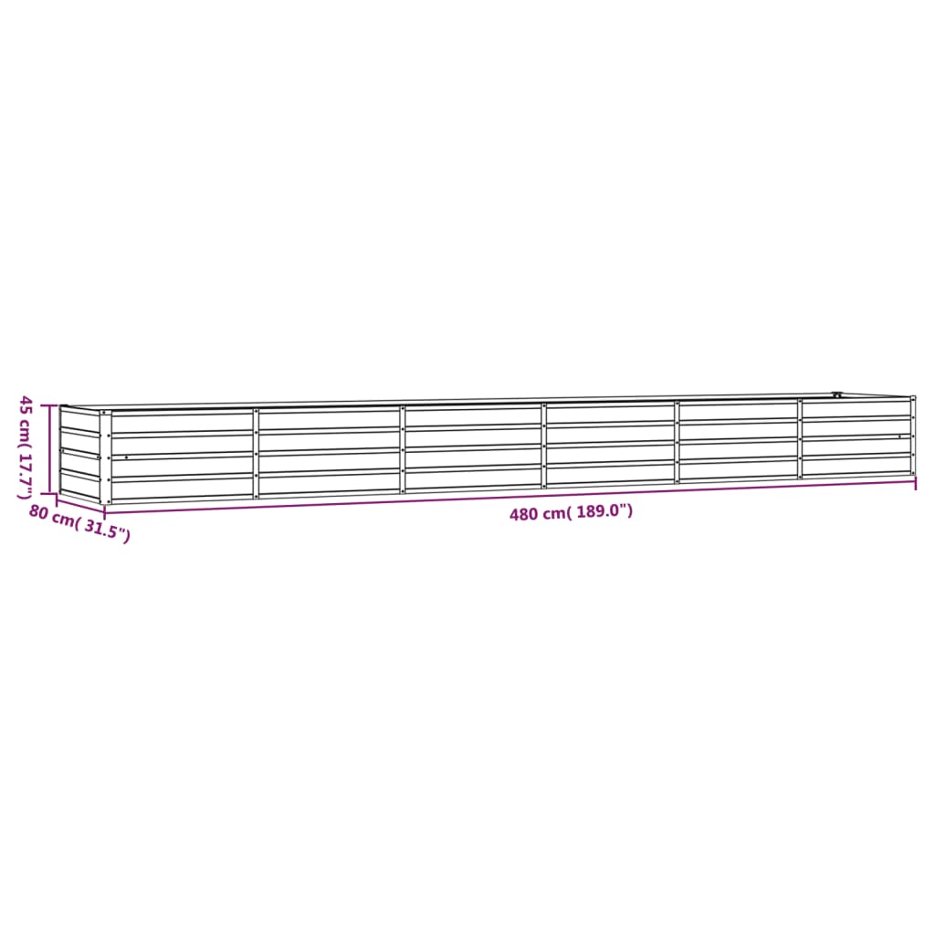 Plantenbak verhoogd 480x80x45 cm cortenstaal roestig